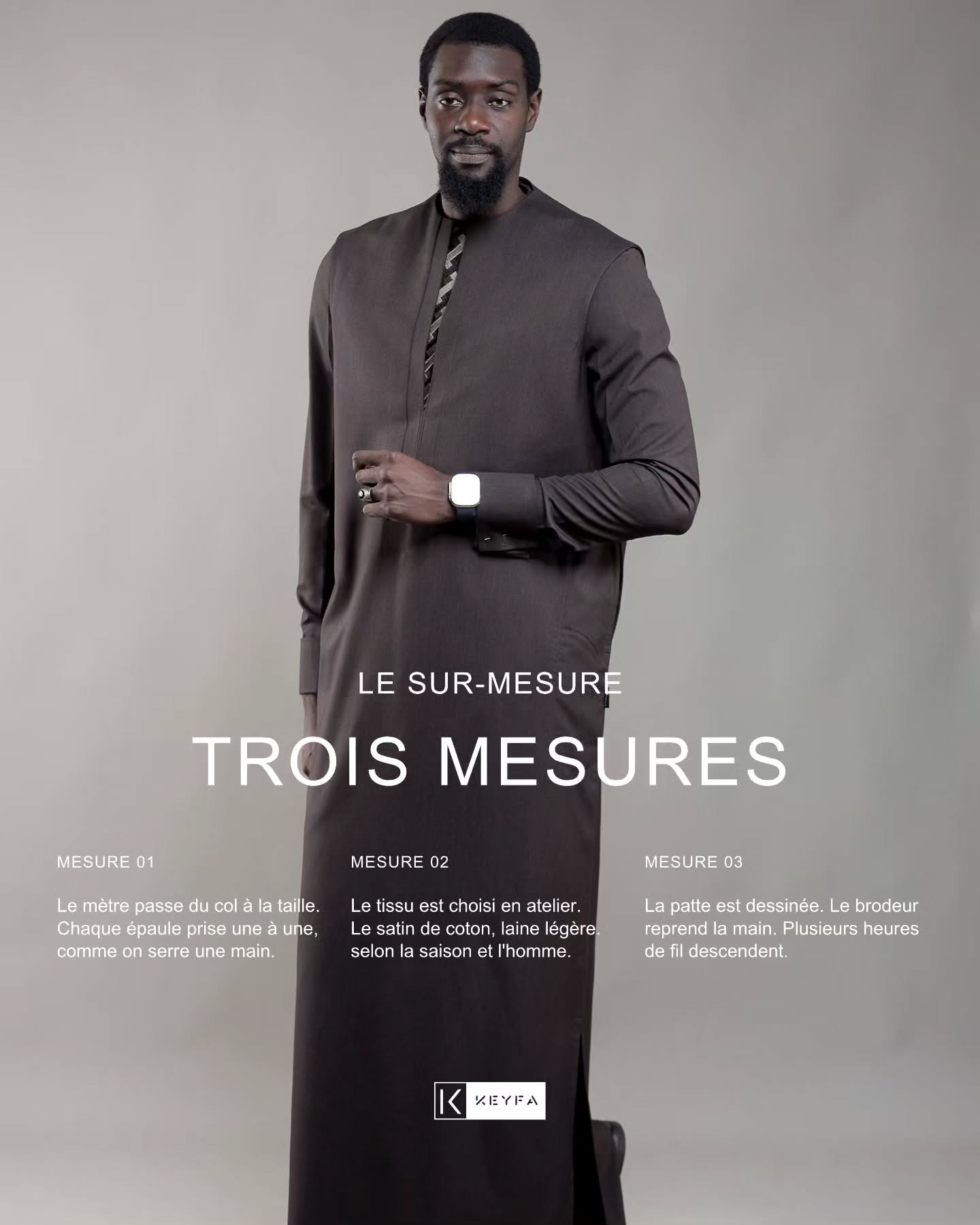 Trois mesures — le sur-mesure Keyfa