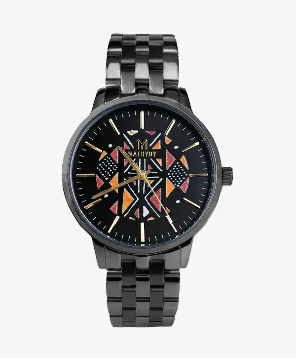 Shaka de Luxe — cadran noir motifs bogolan colorés