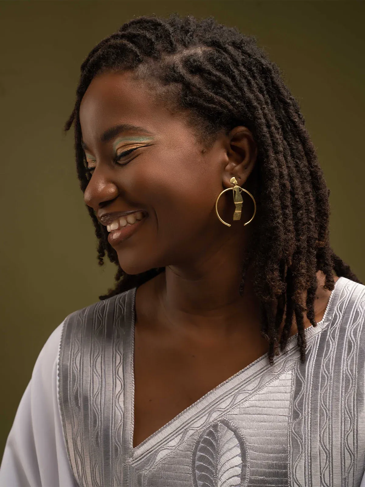 Boucles Zulu 4cm — sourire et laiton