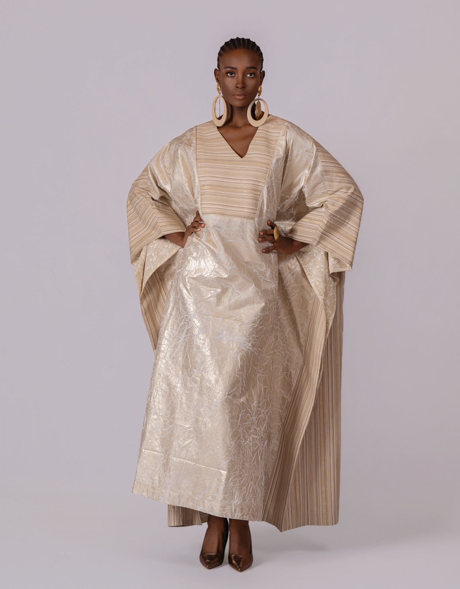 Boubou tissé argent et cuivre
