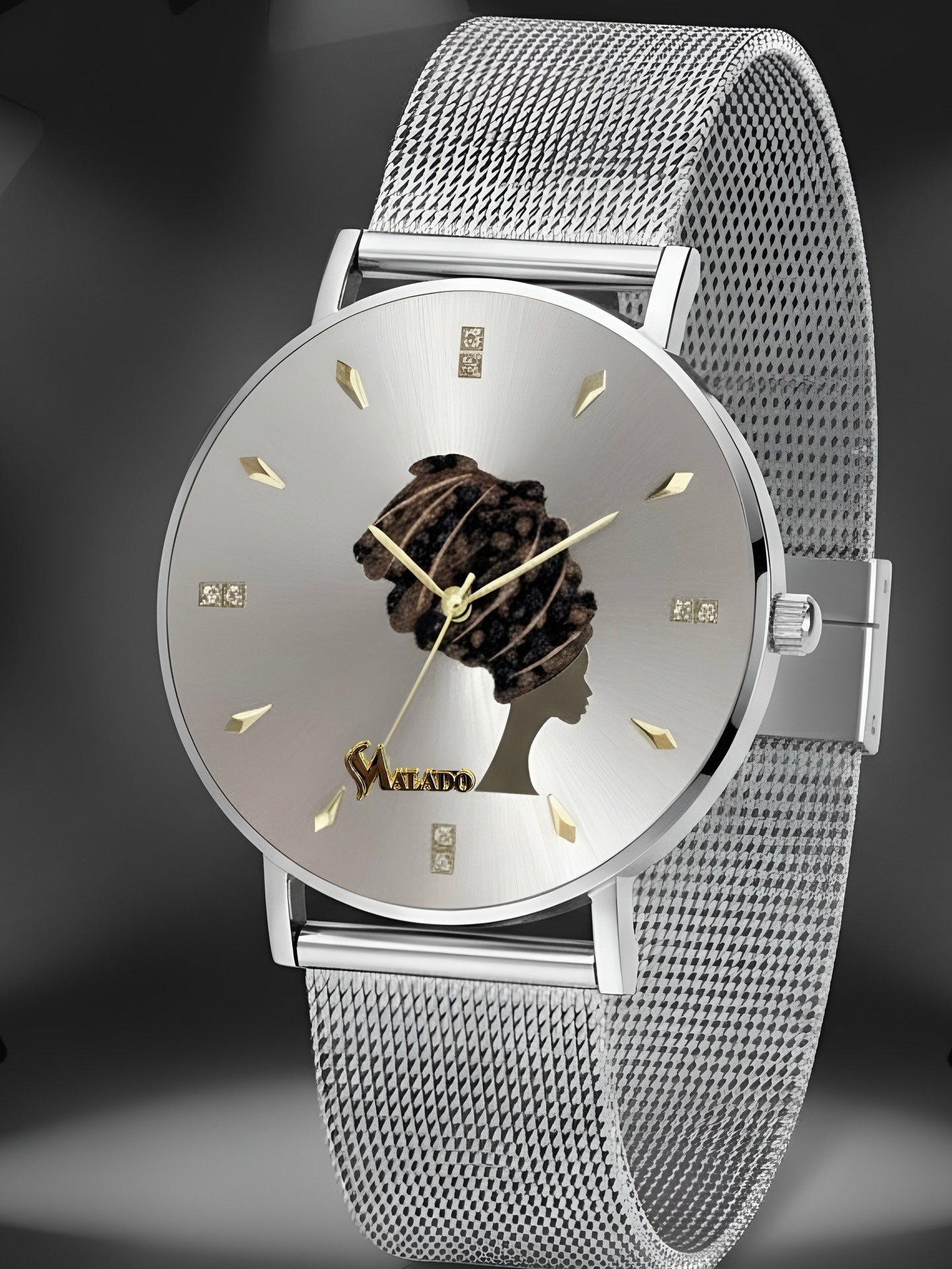 Silver Icon — Cadran silhouette maille milanaise