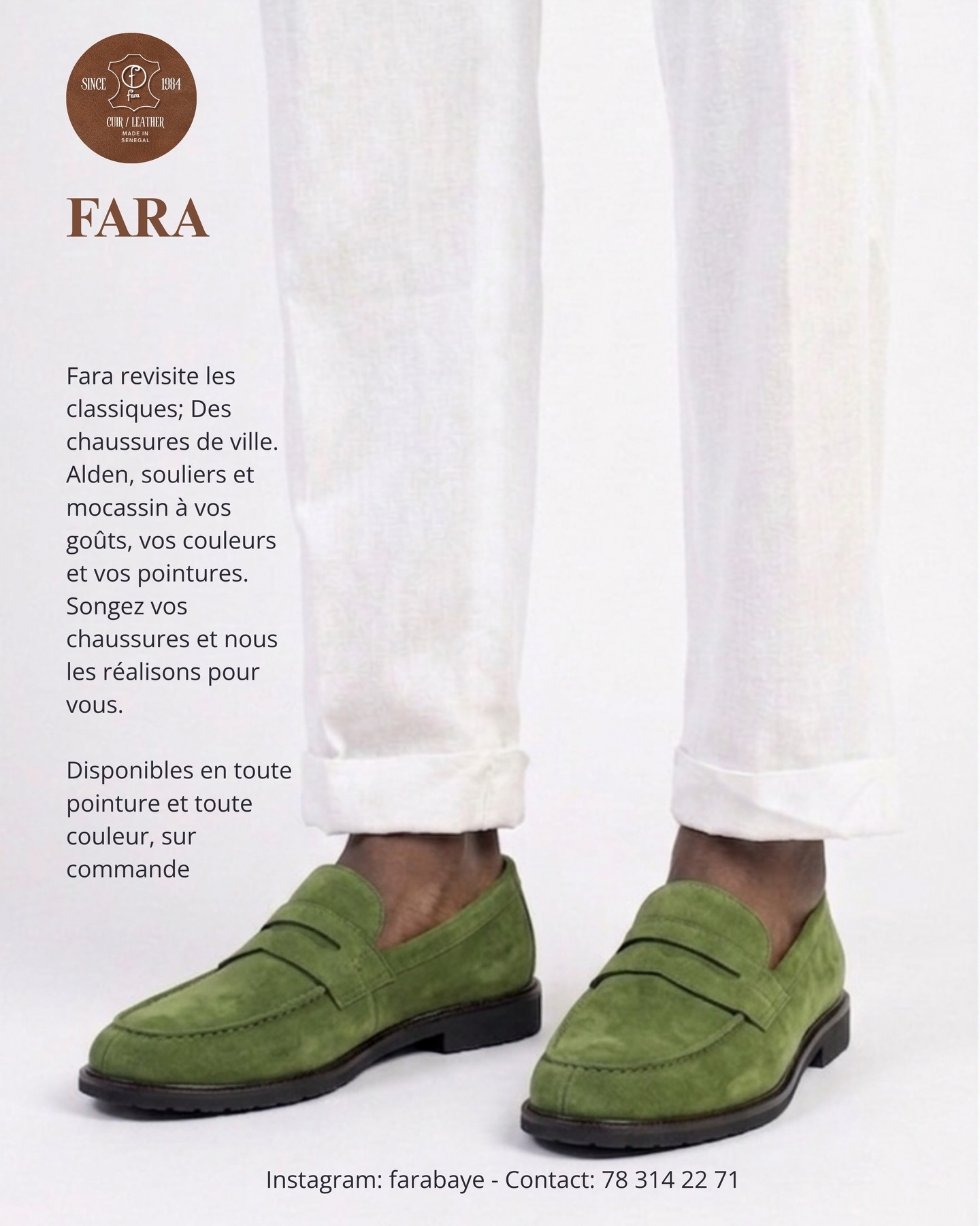 Mocassins en daim vert olive