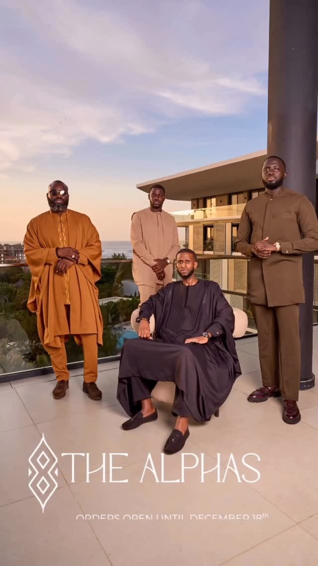 The Alphas — campagne homme, vestiaire cérémoniel au coucher du soleil