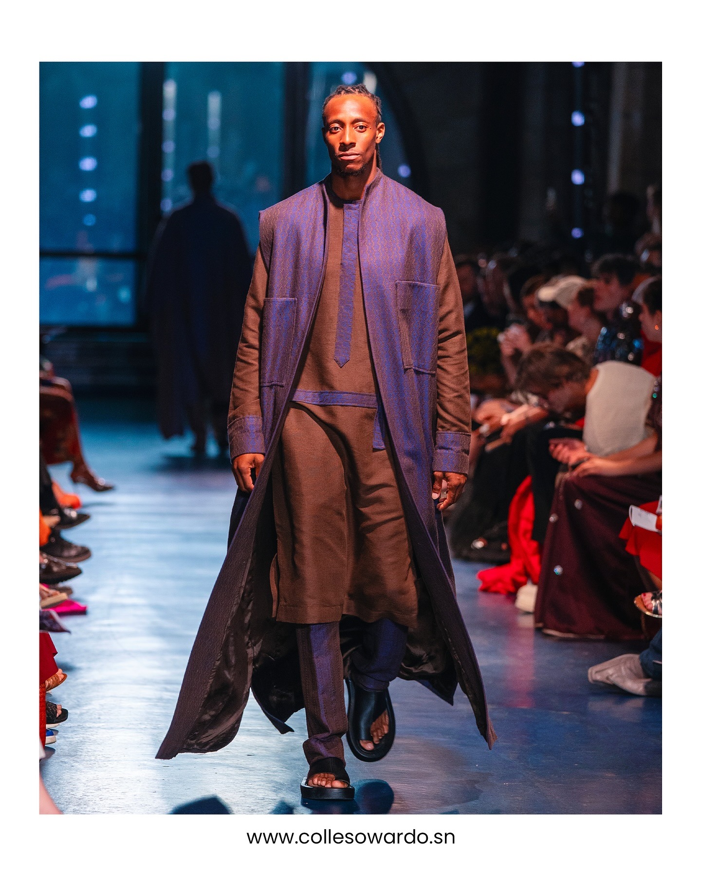 Manteau homme en tissage bleu marine
