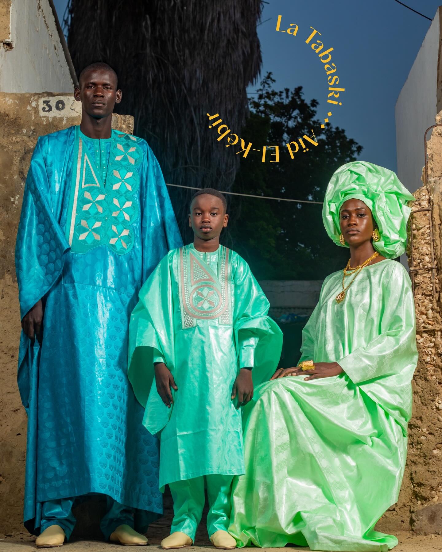 La Tabaski / Aïd El-kébir — trio turquoise, menthe & émeraude