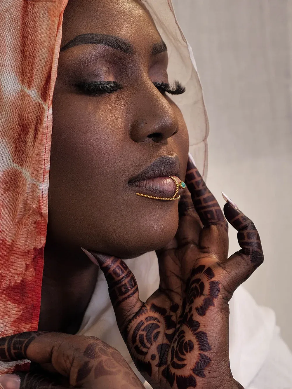 Lips Sandra bronze — torsade et pierre verte