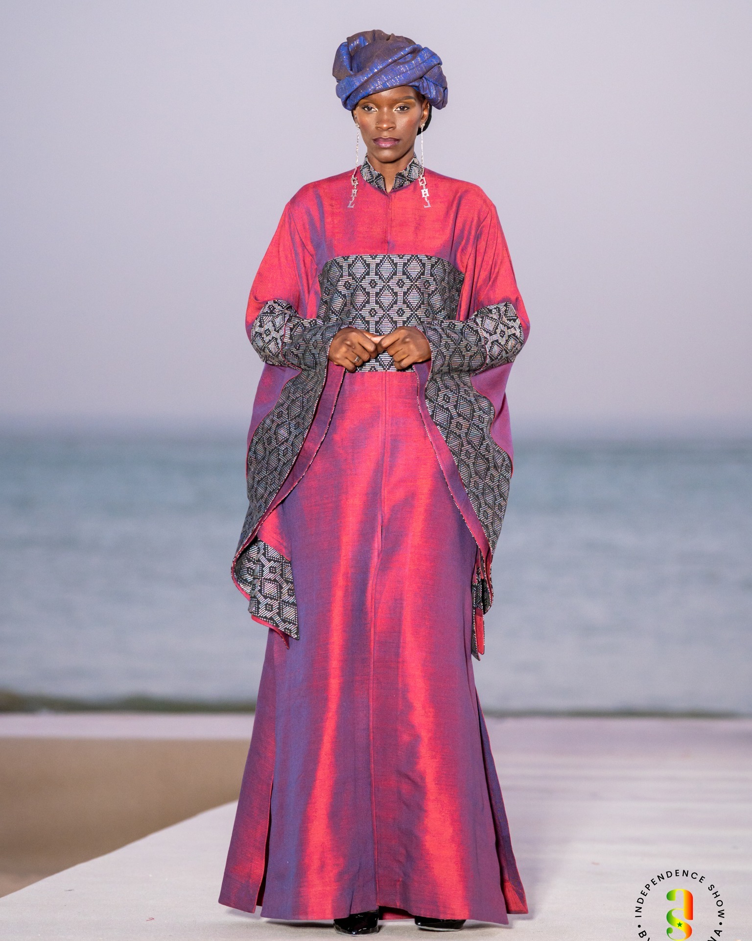 Ensemble rose iridescent en damassé