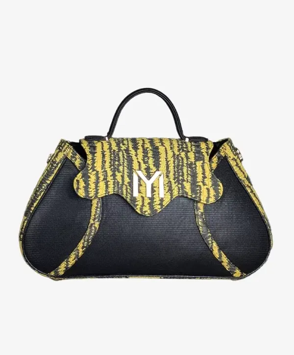 New Bag Gaïndé — rabat imprimé zébrures jaune & noir