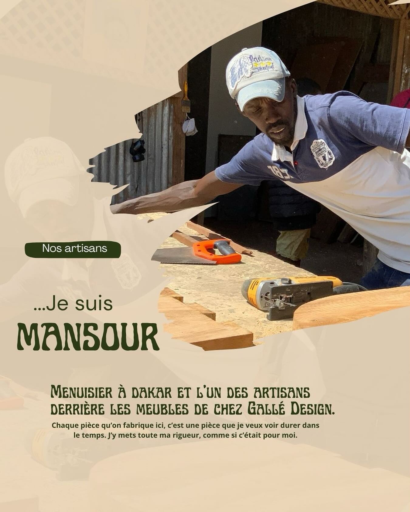 Portrait — Mansour, menuisier de l'atelier Gallé Design